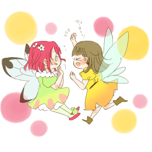 kachimachi kosuzu, kurosawa ruby, and ruby (love live! and 3 more) drawn by kase_(ks_lys)