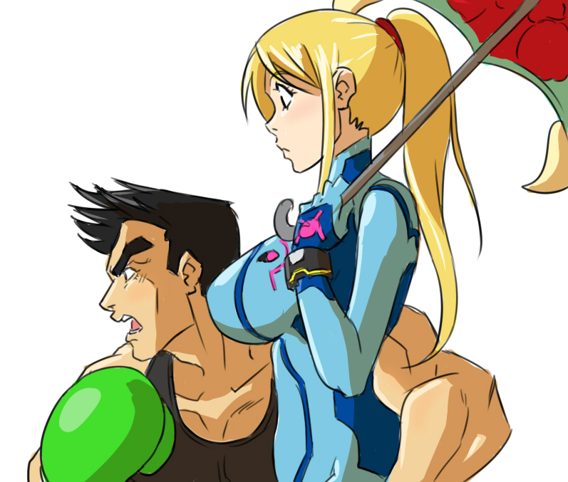 joseph joestar, samus aran, suzi q, and little mac (jojo no kimyou na bouken and 3 more) drawn by matsu-sensei