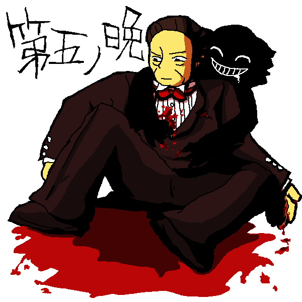 beelzebub and gouda toshirou (umineko no naku koro ni) drawn by momen_(regen)