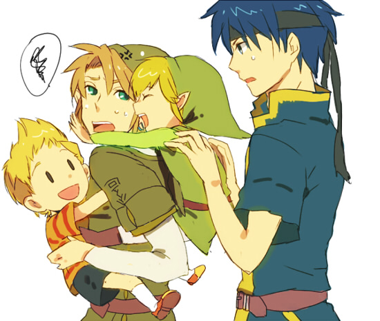link, ike, toon link, and lucas (fire emblem and 7 more) drawn by nikayu
