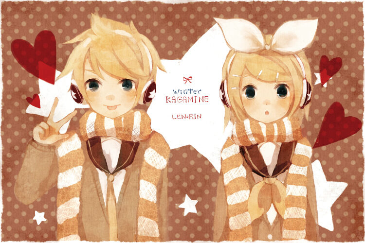 kagamine rin and kagamine len (vocaloid) drawn by mikanniro