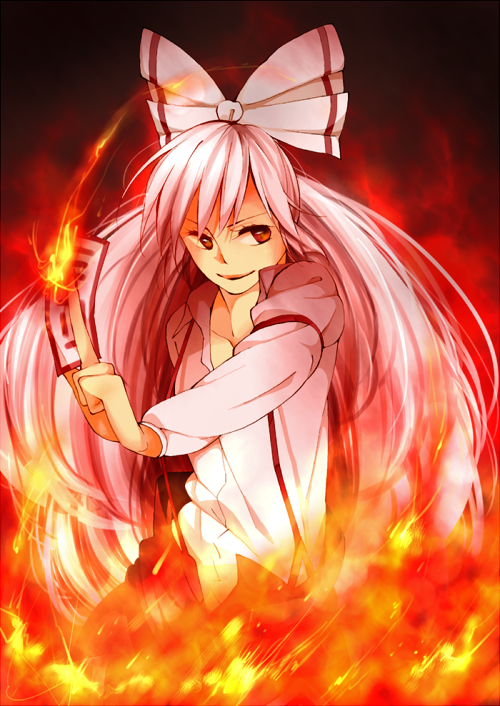 fujiwara no mokou (touhou) drawn by tada_kaoru