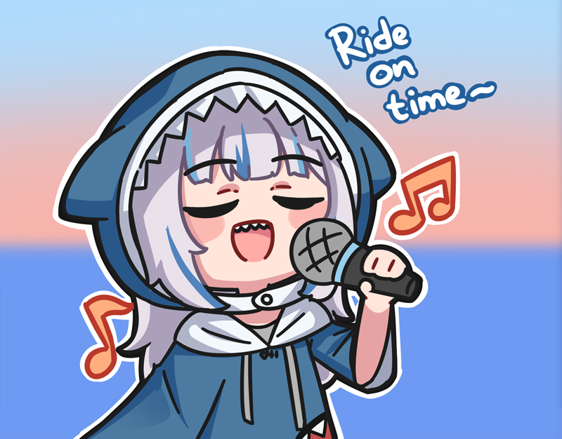 gawr gura (hololive and 1 more) drawn by rutorifuki