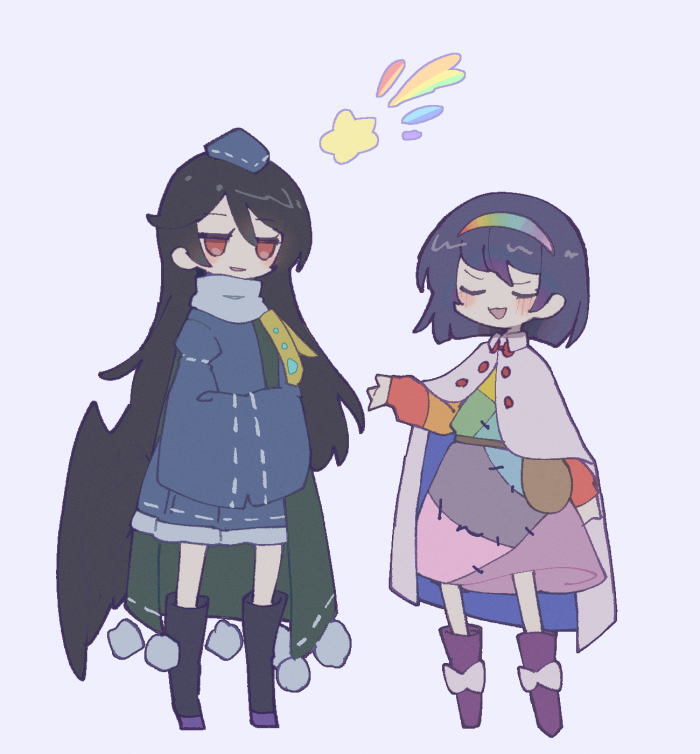 iizunamaru megumu and tenkyuu chimata (touhou) drawn by cosmicmind