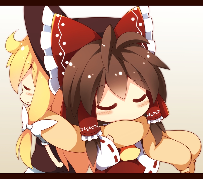 hakurei reimu and kirisame marisa (touhou) drawn by beni_shake