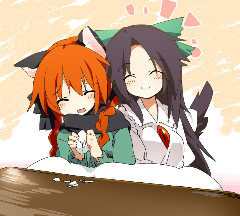 kaenbyou rin and reiuji utsuho (touhou) drawn by usada_o