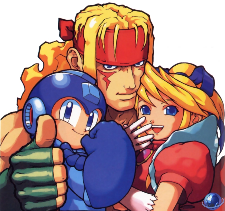 mega man, nina, and alex (street fighter and 5 more)