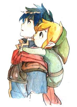 link, ike, and toon link (fire emblem and 3 more) drawn by uichi