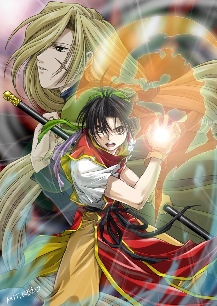 tir mcdohl and gremio (gensou suikoden and 1 more) drawn by kedo_mitsuharu