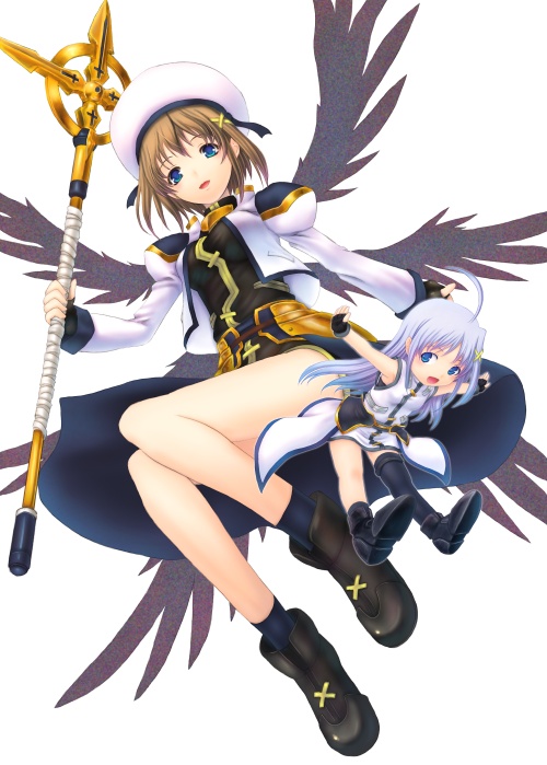 yagami hayate, reinforce zwei, and schwertkreuz (lyrical nanoha and 1 more) drawn by sabamu