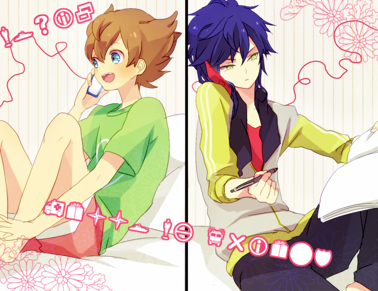 matsukaze tenma and tsurugi kyousuke (inazuma eleven and 1 more) drawn by yy888s