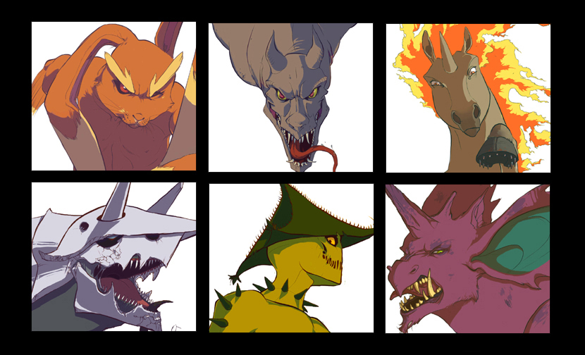 lopunny, nidoking, aggron, rapidash, aerodactyl, and 1 more (pokemon) drawn by totodiletears