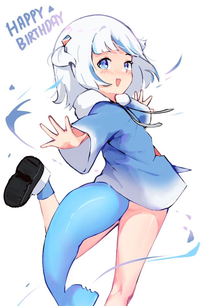 gawr gura (hololive and 1 more) drawn by namiorii
