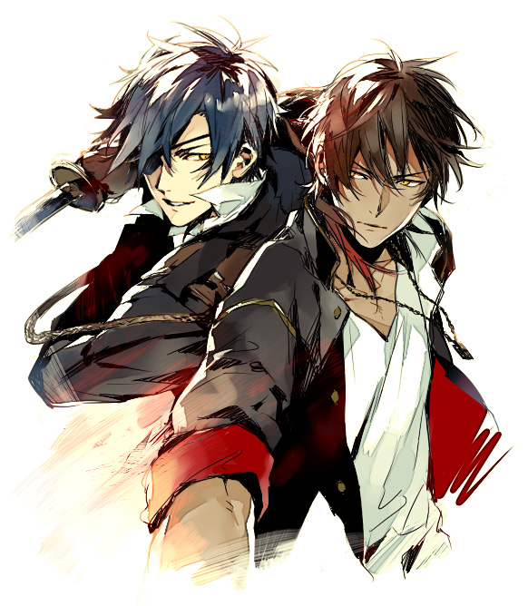 shokudaikiri mitsutada and ookurikara (touken ranbu) drawn by akke_(akke299)