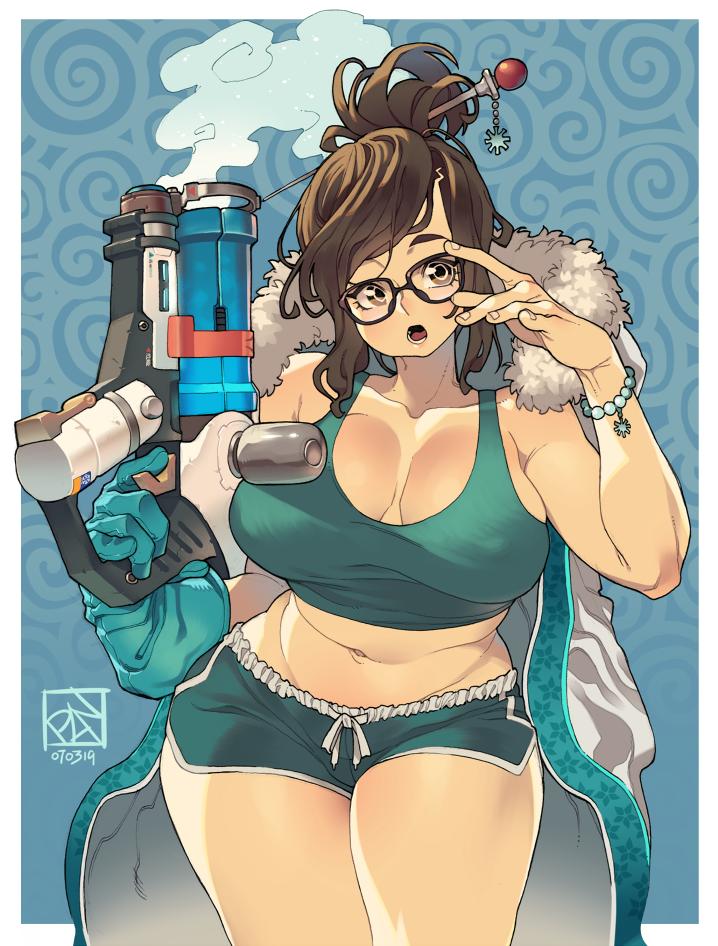 mei (overwatch and 1 more) drawn by poch4n