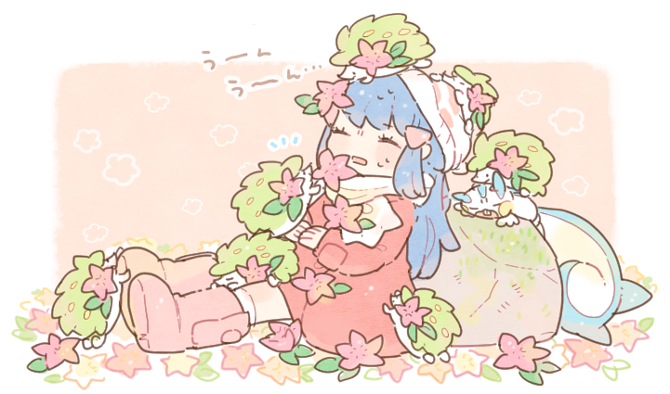 dawn, pachirisu, and shaymin (pokemon and 2 more) drawn by katiko