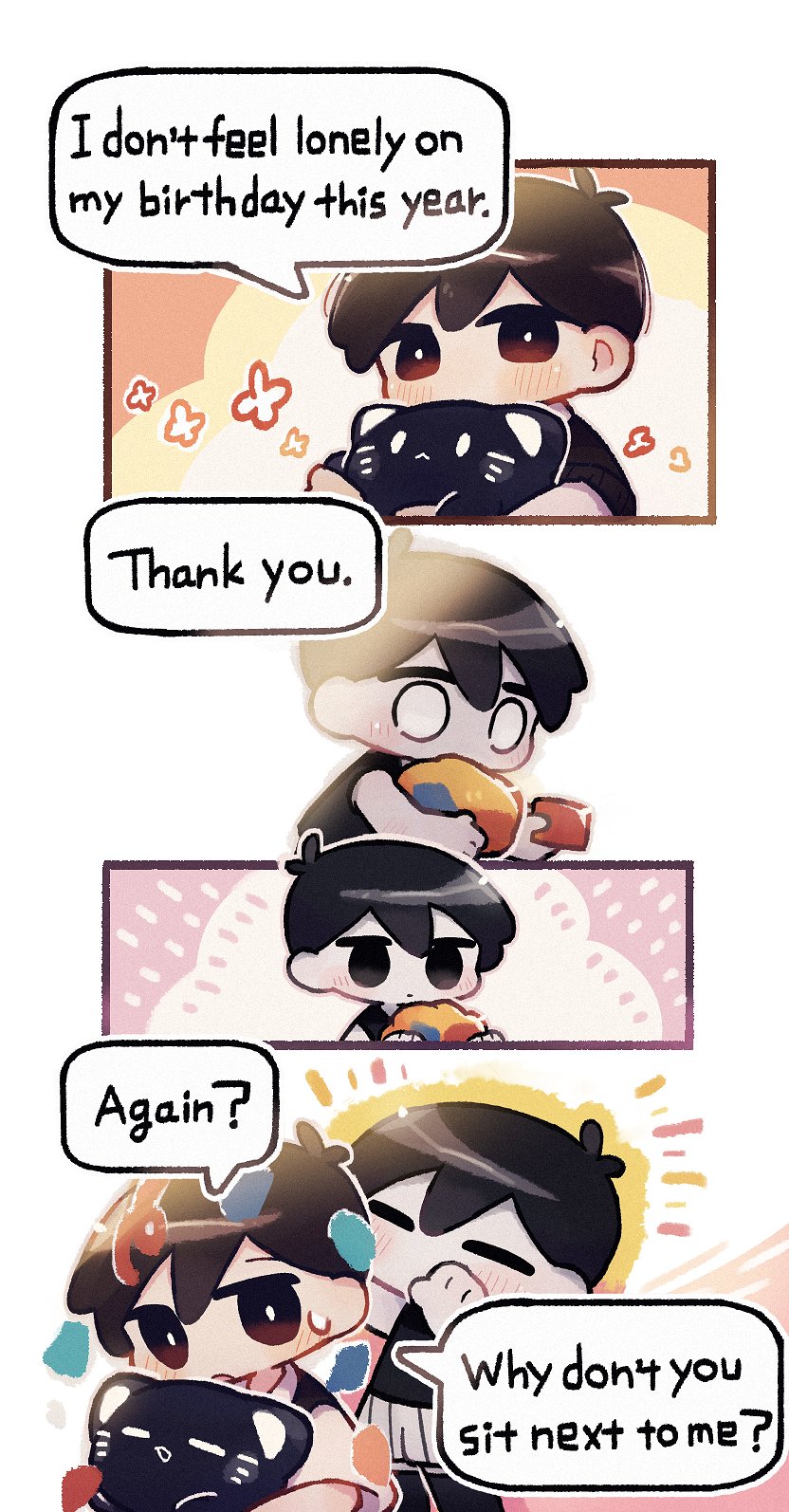 sunny, omori, and mewo (omori) drawn by wakame_(vhai26uhykmqb9k)