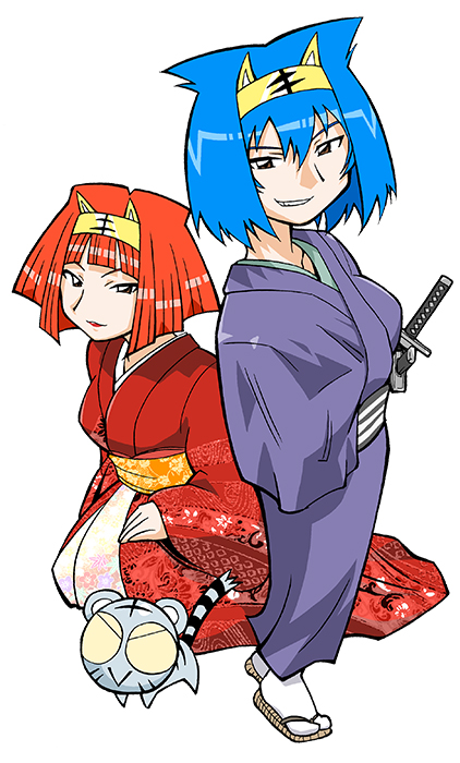 benga ru, amu ru, and shiro kotora (toranoana and 1 more) drawn by mukku_(mook-tv)