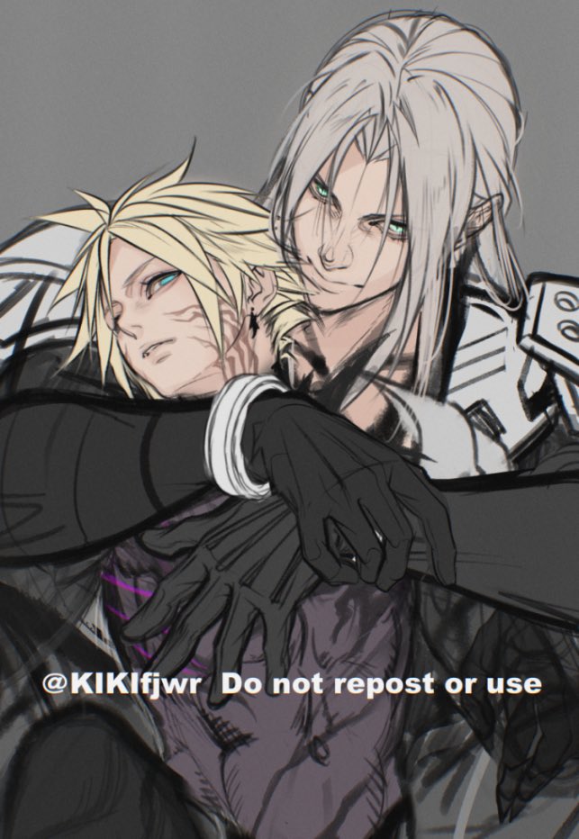 cloud strife and sephiroth (final fantasy and 2 more) drawn by kiki_lala