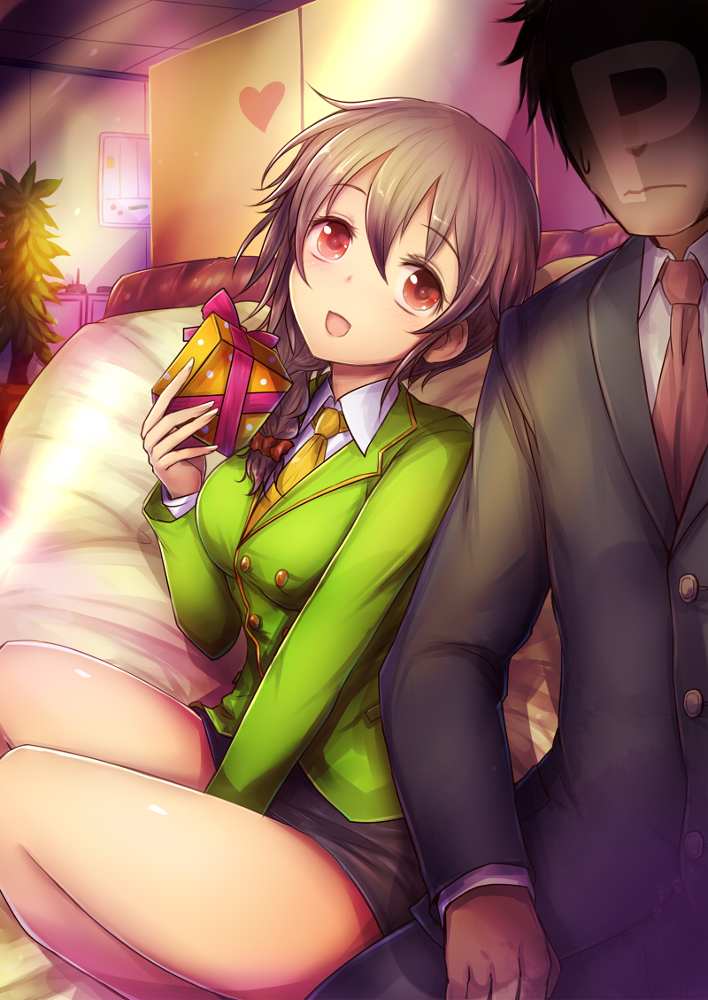producer and senkawa chihiro (idolmaster and 1 more) drawn by kara_(color)