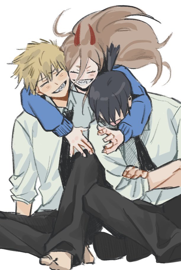 power, denji, and hayakawa aki (chainsaw man) drawn by kuby_hq