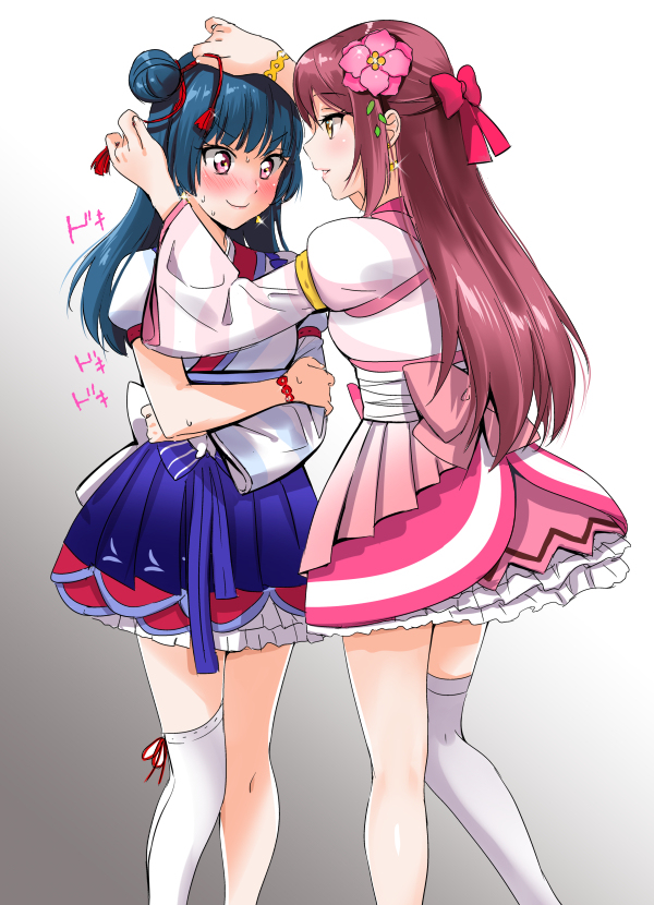 tsushima yoshiko and sakurauchi riko (love live! and 1 more) drawn by taromarun