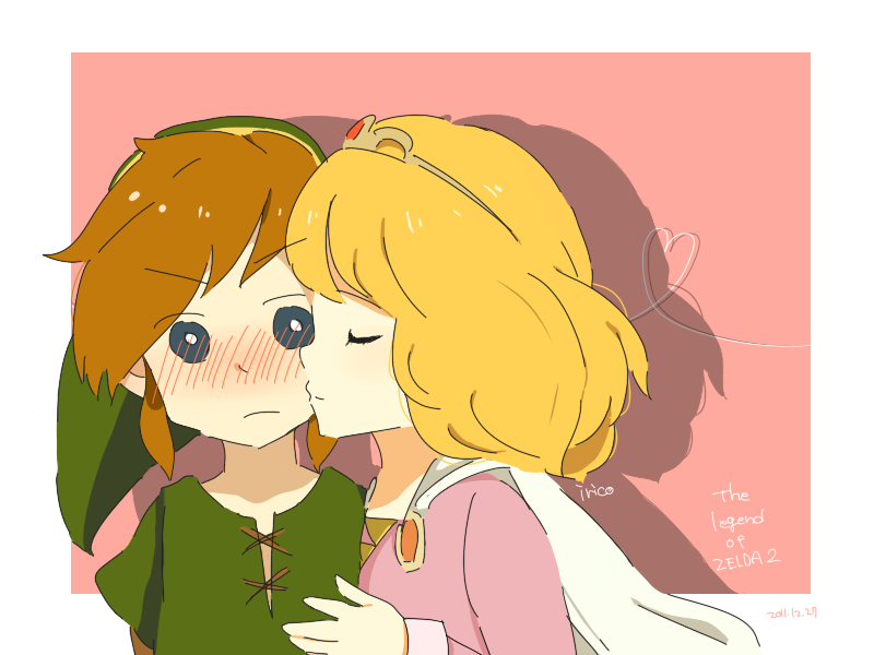link and princess zelda (the legend of zelda and 1 more) drawn by zerudapurei_naka