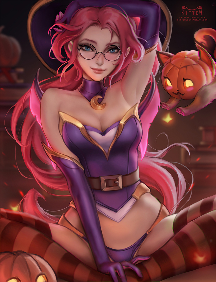 janna and bewitching janna (league of legends) drawn by kittew
