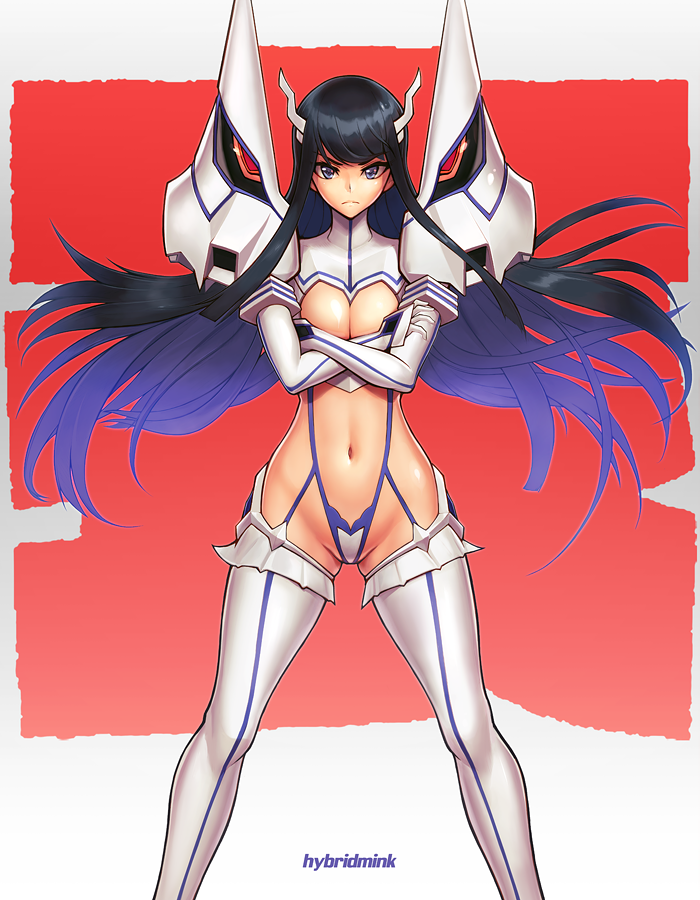 kiryuuin satsuki and junketsu (kill la kill) drawn by hybridmink