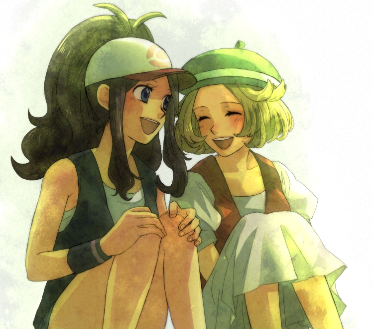 hilda and bianca (pokemon and 1 more) drawn by kaketa