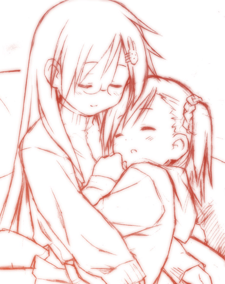miyakawa hikage and miyakawa hinata (lucky star and 1 more) drawn by eretto