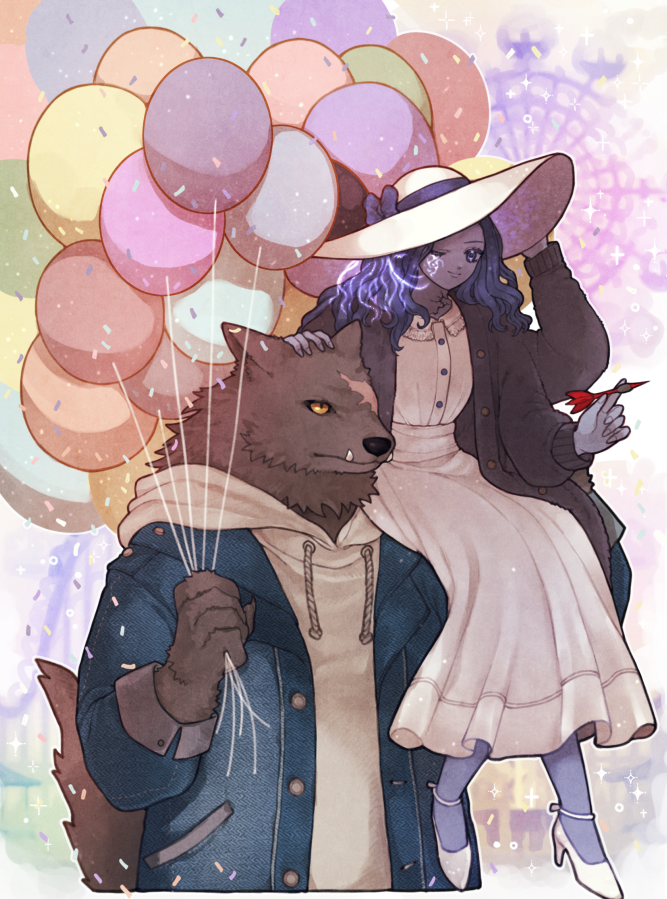 ranni the witch and blaidd the half-wolf (elden ring) drawn by donar0217