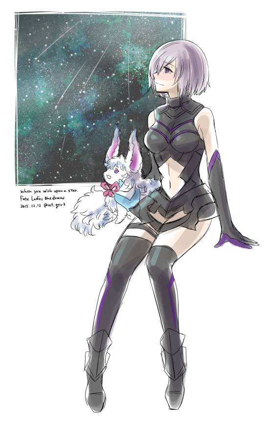 mash kyrielight and fou (fate and 1 more) drawn by nyatti