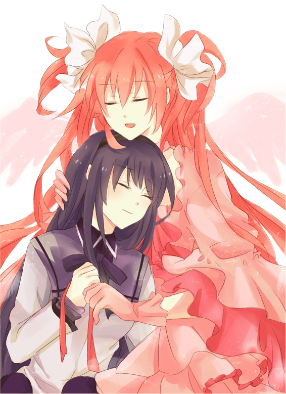 akemi homura, kaname madoka, and ultimate madoka (mahou shoujo madoka magica) drawn by xiaoxue