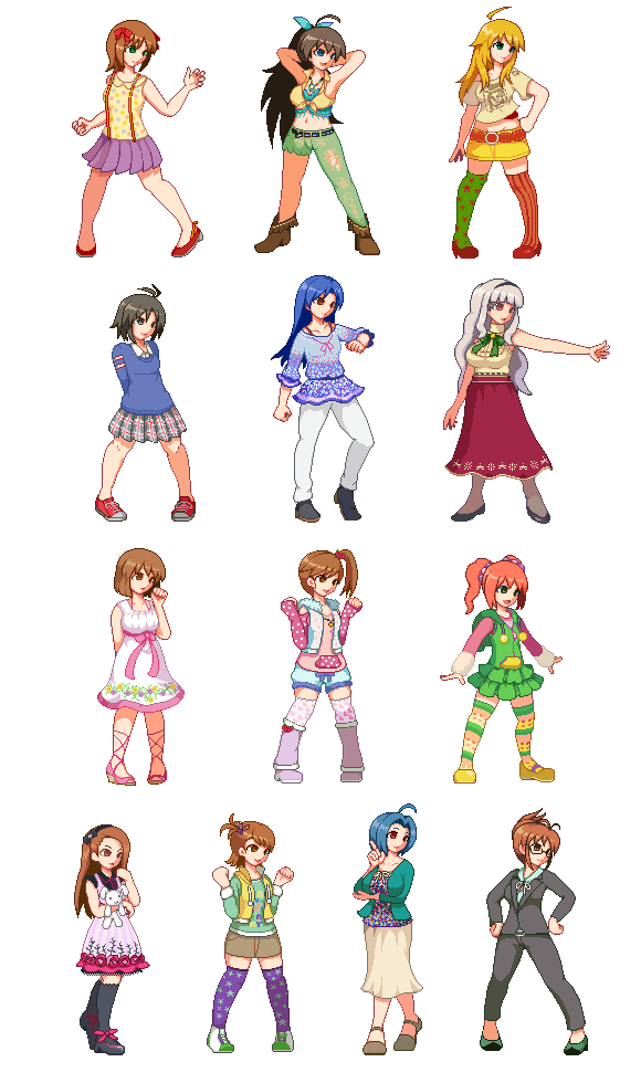 hoshii miki, kisaragi chihaya, amami haruka, kikuchi makoto, shijou takane, and 8 more (idolmaster) drawn by yoshihiko_(eris0424)