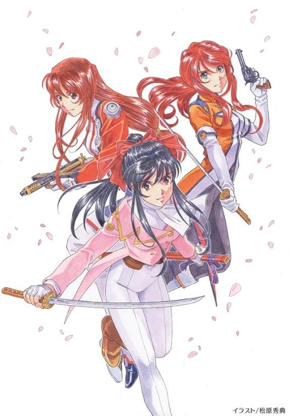 shinguuji sakura, erica fontaine, and gemini sunrise (sakura taisen and 2 more) drawn by matsubara_hidenori