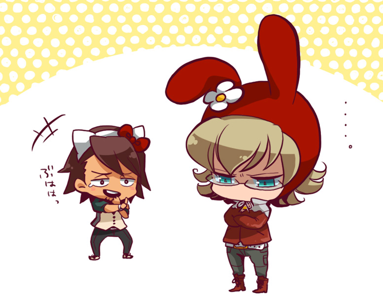 barnaby brooks jr., kaburagi t. kotetsu, hello kitty, and my melody (tiger & bunny and 3 more) drawn by nishiyama_(whatsoy)