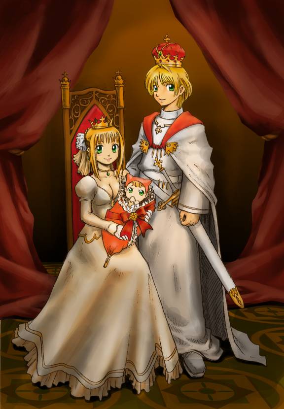 cornet espoir, kururu, and ferdinand marl e (marl kingdom and 2 more) drawn by ryoji_(nomura_ryouji)