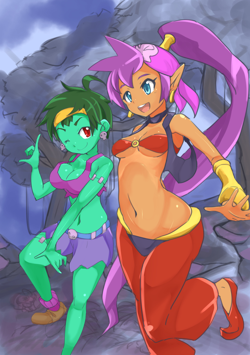 shantae and rottytops (shantae and 1 more) drawn by takamizawa_kura