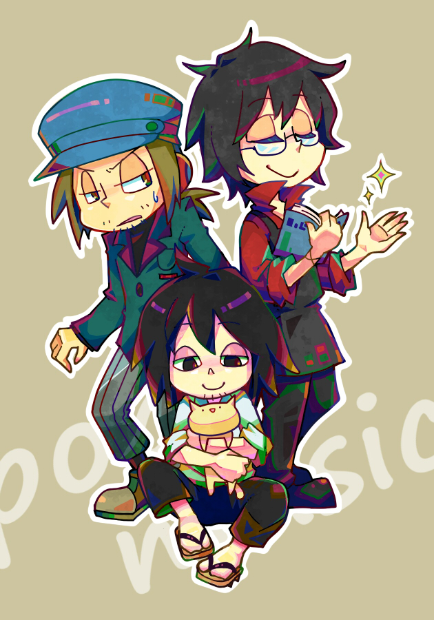 mr. kk, shishamo, alphonse michel, and kenji (bemani and 1 more) drawn by yokunaiiii