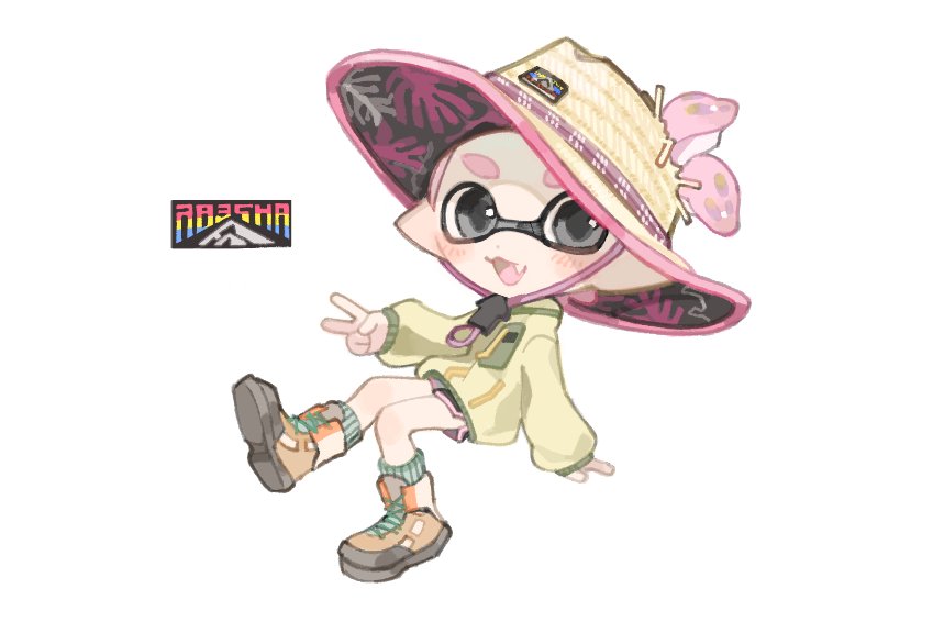 inkling player character and inkling boy (splatoon) drawn by spl8ya