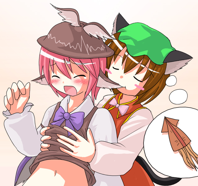 chen and mystia lorelei (touhou) drawn by des_(namaasi)