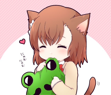 misaka mikoto and gekota (toaru majutsu no index and 1 more) drawn by nae_(rno)