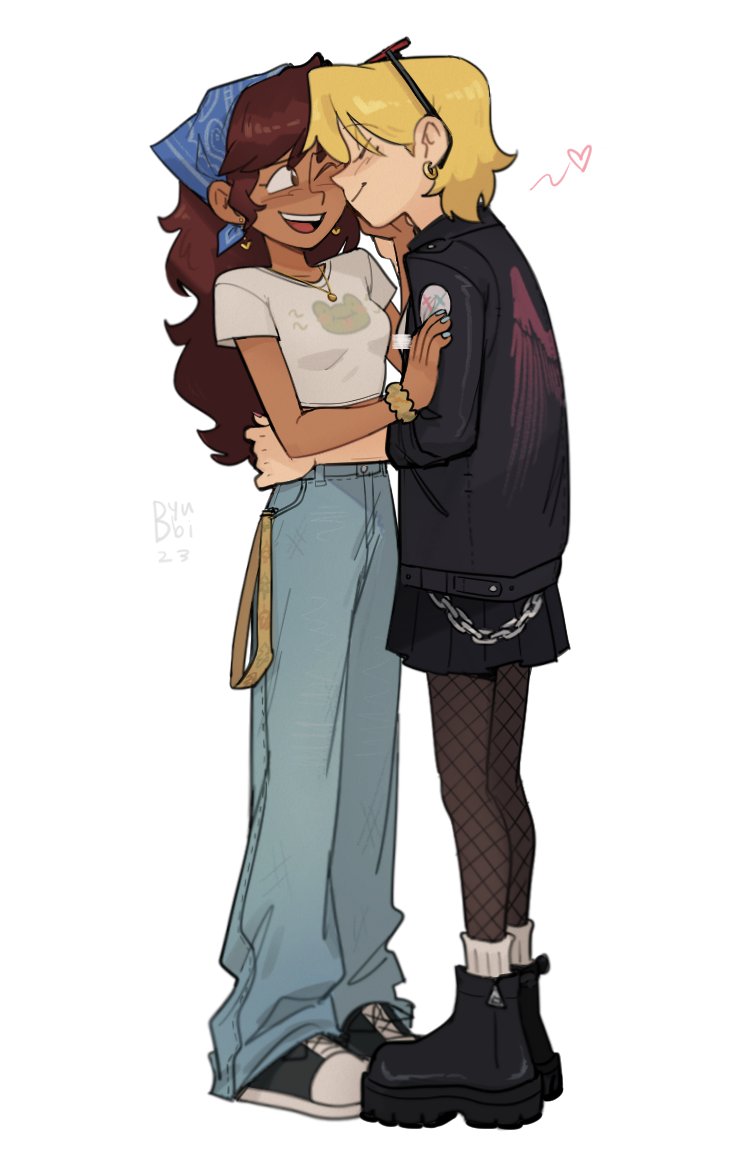 sasha waybright and anne boonchuy (amphibia) drawn by byubiyubi