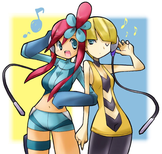 skyla and elesa (pokemon and 1 more) drawn by rascal_(feuille)