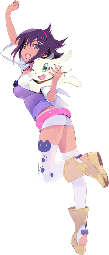 plotmon, oofuchi himari, and rikka (digimon and 1 more) drawn by taiki_(luster)