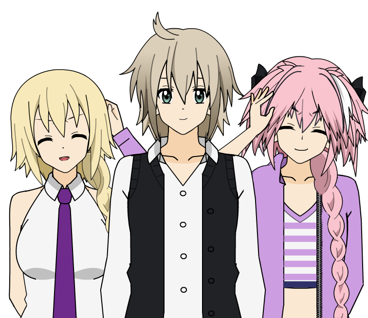 jeanne d'arc, astolfo, and sieg (fate and 1 more) drawn by yumishiro_(wrokplqti)