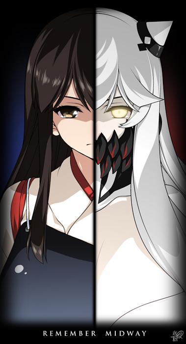 akagi and midway princess (kantai collection) drawn by hyouju_issei