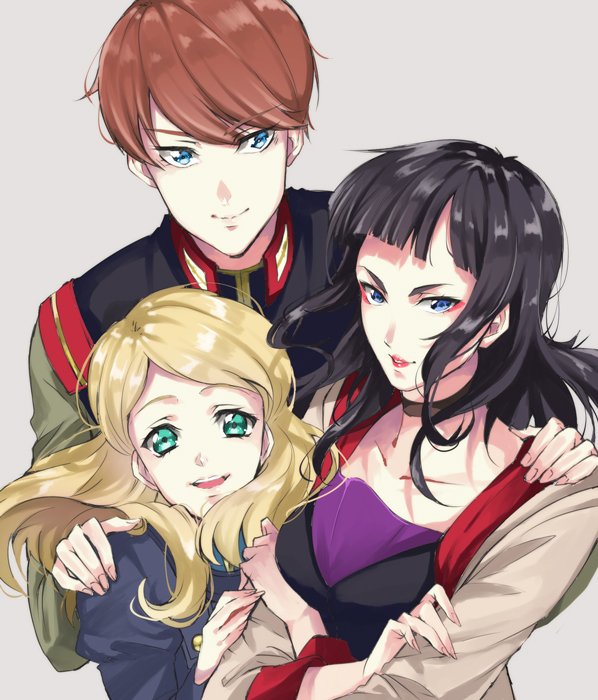 rita bernal, jona basta, and michelle luio (gundam and 1 more) drawn by hoshino_(haouken)