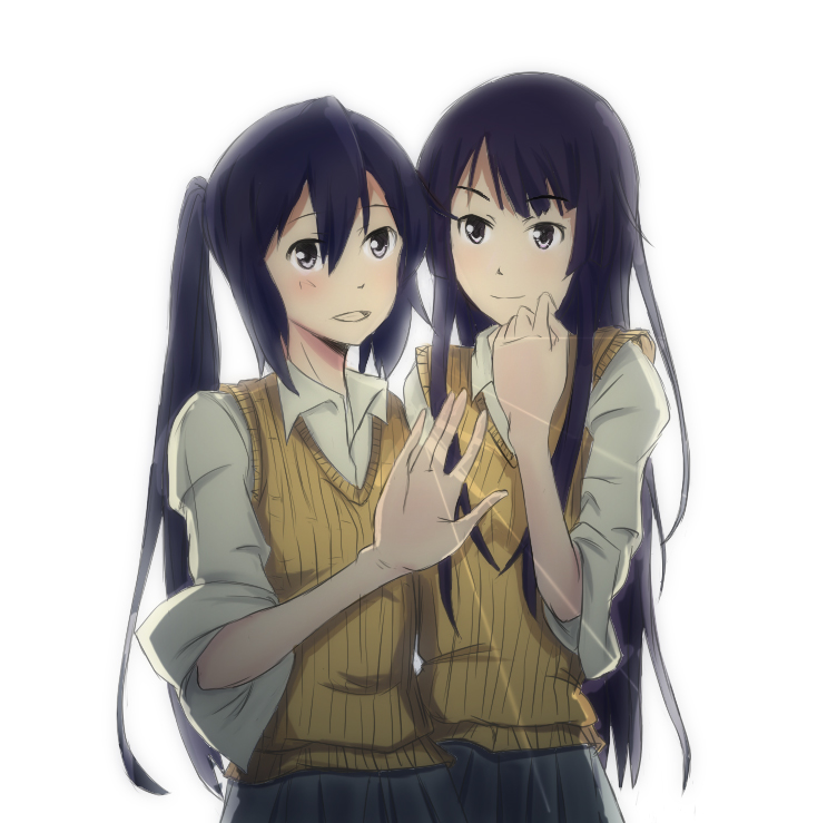 akiyama mio and nakano azusa (k-on!) drawn by eris.y_(7hai)